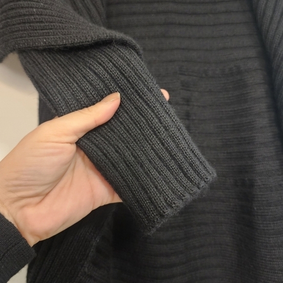 Peruvian Link Alpaca Collection Black Knit Open Cardigan Neutral Natural Country - Picture 10 of 15